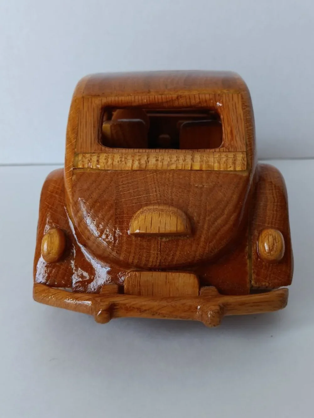 Handmade Oak Model Volkswagen  - 10 in (L)  x 4.5 in (W) - Working Doors/Wheels